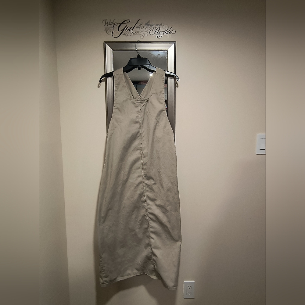 Sag Harbor Beige Midi Jumper Dress